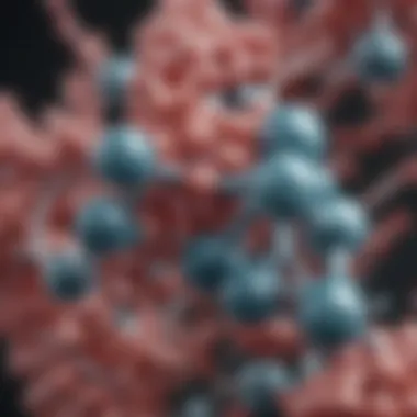 Close-up of amino acids in a molecular structure