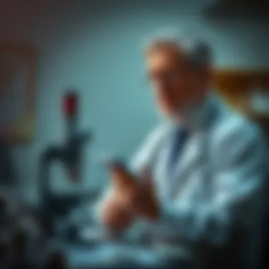 Medical Practitioner in Neurology Illustration of a historical medical practitioner studying neurology