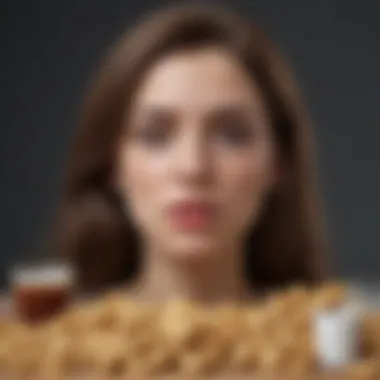 Illustration showing the societal pressures related to eating disorders.