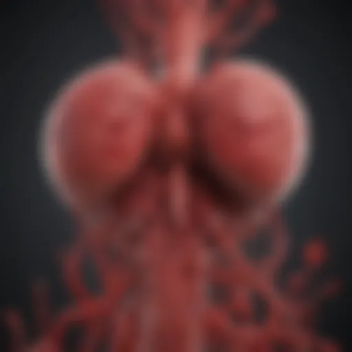 Illustration depicting the formation of blood clots in the liver