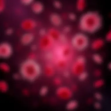 Microscopic view of pathogens in the bloodstream