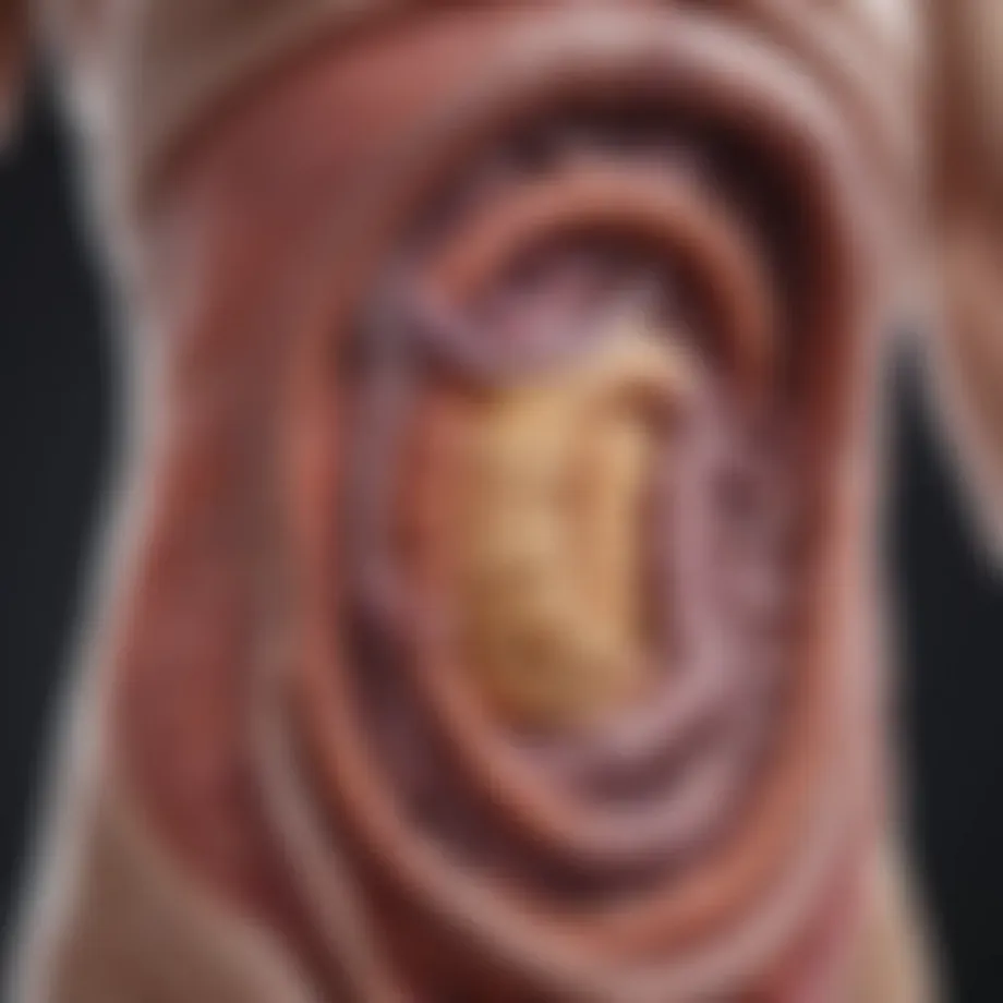 Biological illustration of the gastrointestinal tract affected by Crohn's disease