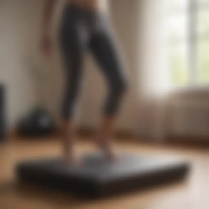 Patient performing balance exercises