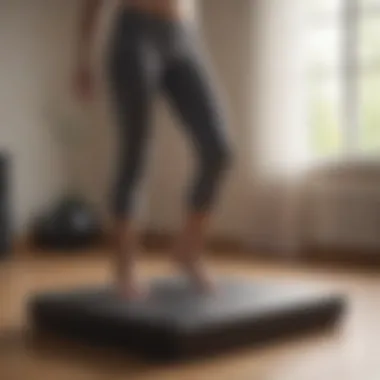 Balance Exercises in DGI Rehabilitation Patient performing balance exercises