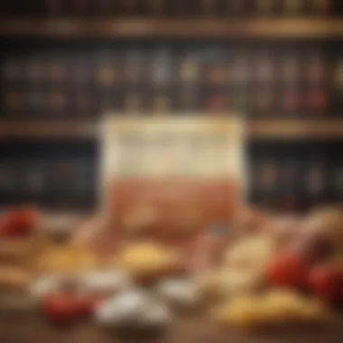 Illustration of a food label highlighting key components