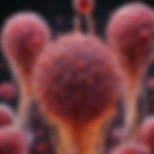 A visually striking representation of lipemic plasma under a microscope, showcasing lipid particles suspended in blood.