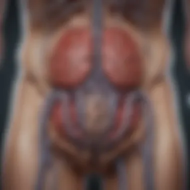 Illustration depicting the neurological pathways involved in pelvic and erectile functions
