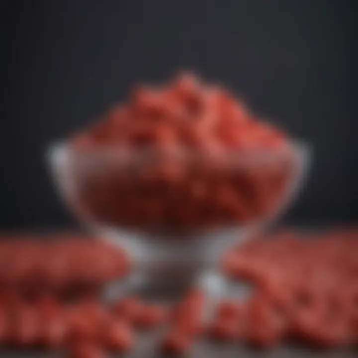 A bowl filled with goji berries accompanied by various health-related icons