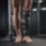 Close-up of a leg compression machine in use