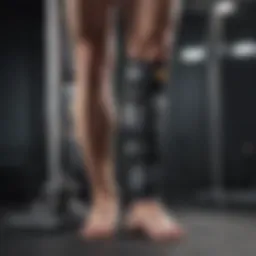 Close-up of a leg compression machine in use