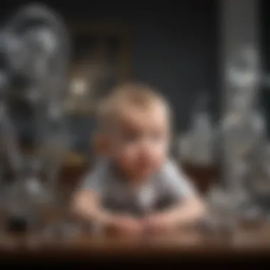 Cognitive Growth in Early Development Cognitive milestone illustration depicting an infant's problem-solving skills