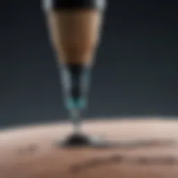 Close-up of a tattoo needle with ink