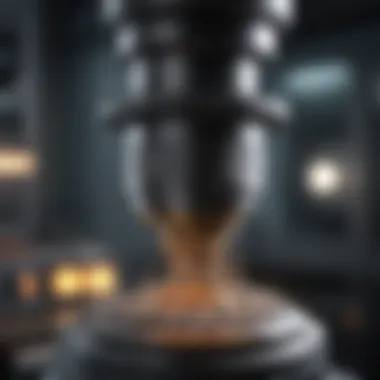 Detailed view of a scanning electron microscope