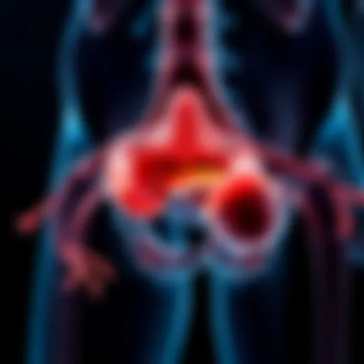 Anatomical illustration highlighting the male urethra and surrounding structures