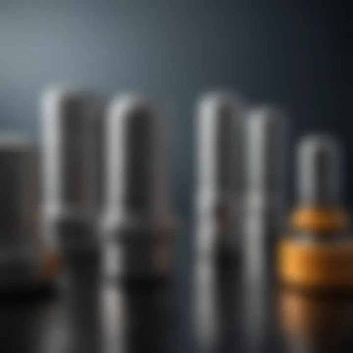 Illustration showcasing various types of vibration absorbers used in engineering.