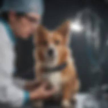 Veterinarian performing laparoscopic neutering on a dog