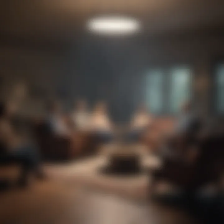 Group therapy environment highlighting collaborative support among participants